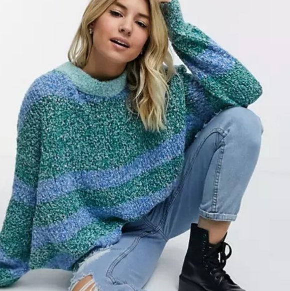 Free People Sweaters - Free People BRB Tunic Sweater Oversized Colorblock